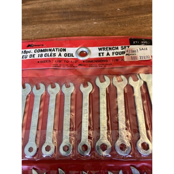 VINTAGE QUALITY STEEL 18pc. WRENCH SET COMBINATION OPEN END/BOX END JAPAN - Picture 3 of 12